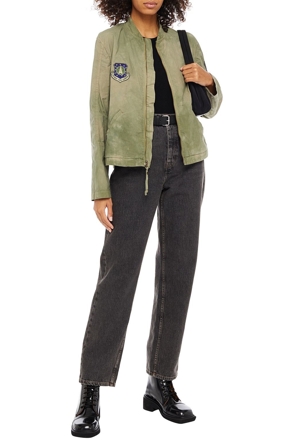 MR & MRS ITALY Appliquéd faded cotton jacket