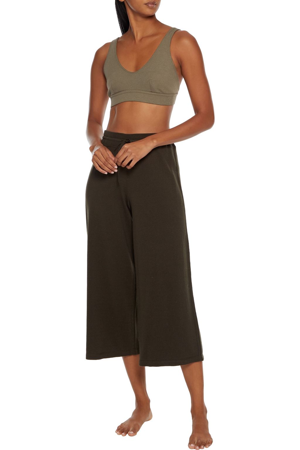 COMMANDO Ribbed stretch Pima cotton and modal-blend bralette