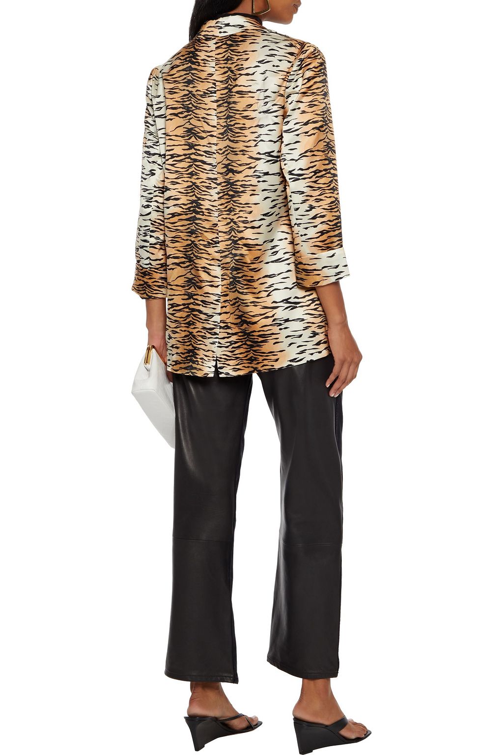 CAMI NYC Owen gingham silk-satin blazer