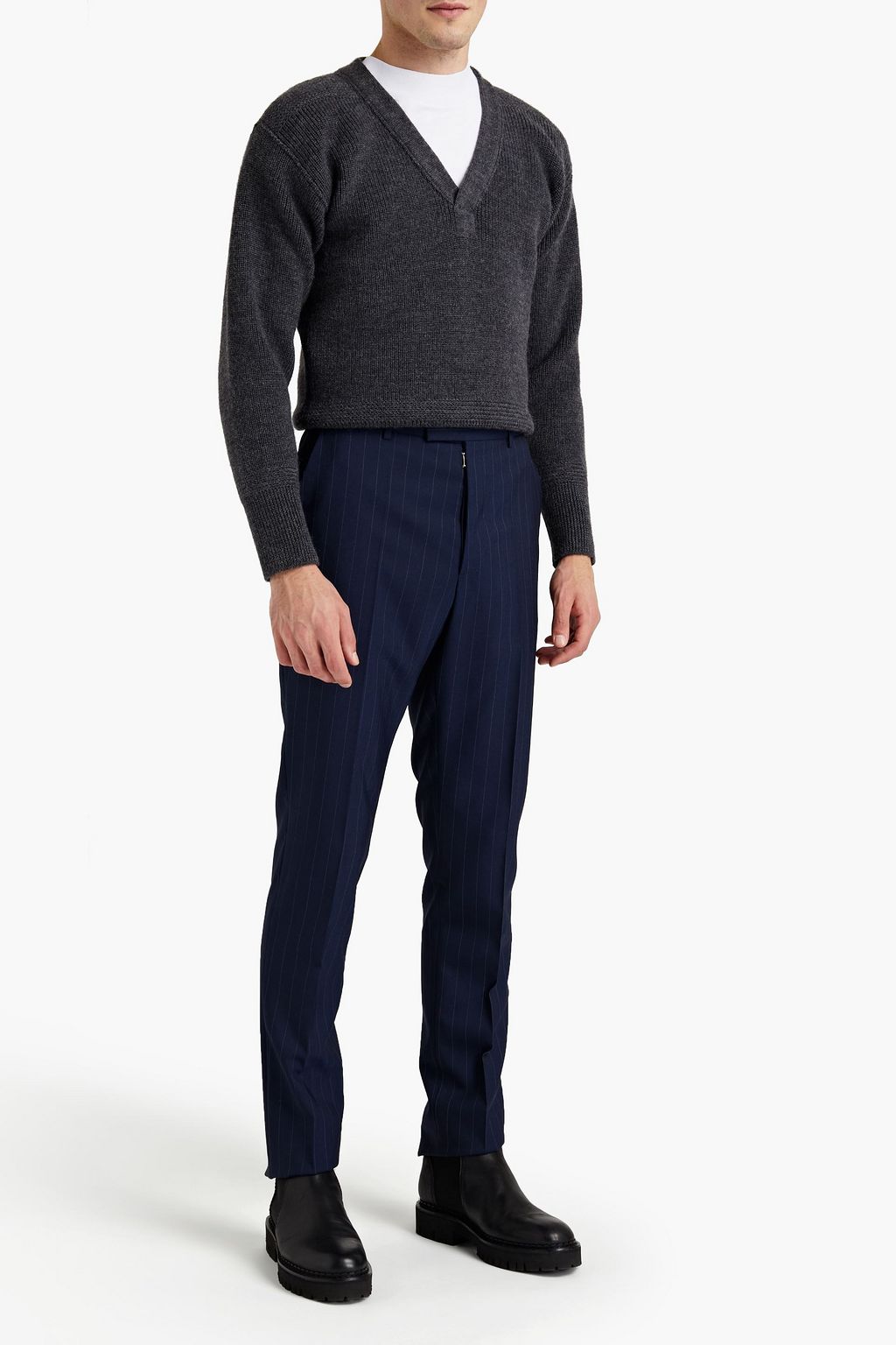 MAISON MARGIELA Tapered pinstriped wool pants