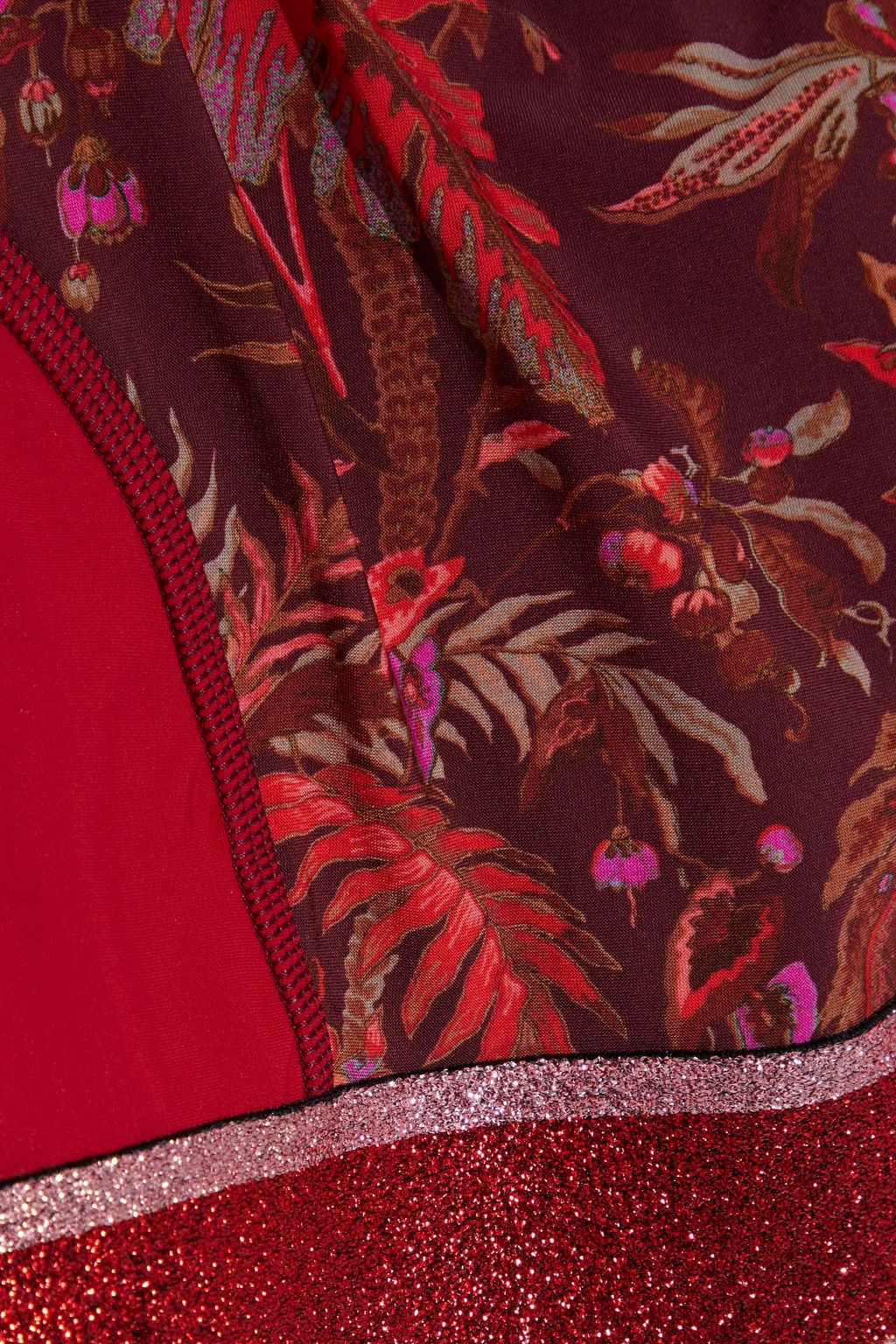 ETRO Cropped metallic-trimmed printed stretch-jersey top