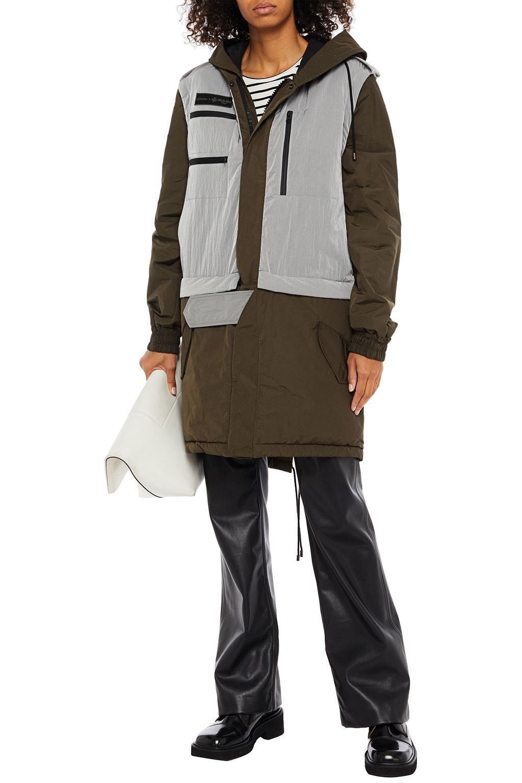 MR & MRS ITALY Paneled shell hooded parka
