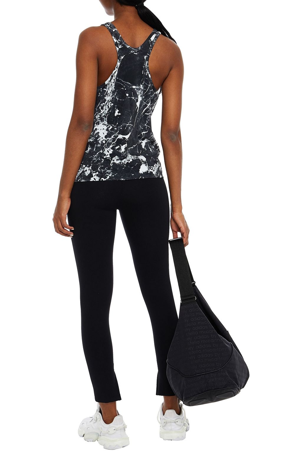 NORMA KAMALI Tie-dyed stretch-jersey tank