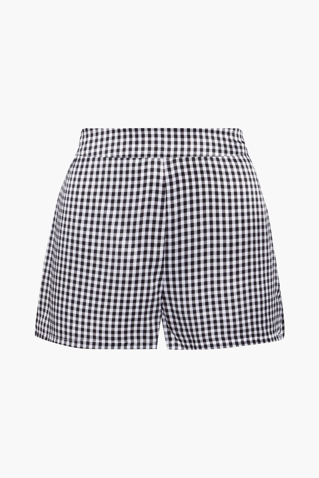 Matilda gingham silk-charmeuse shorts 