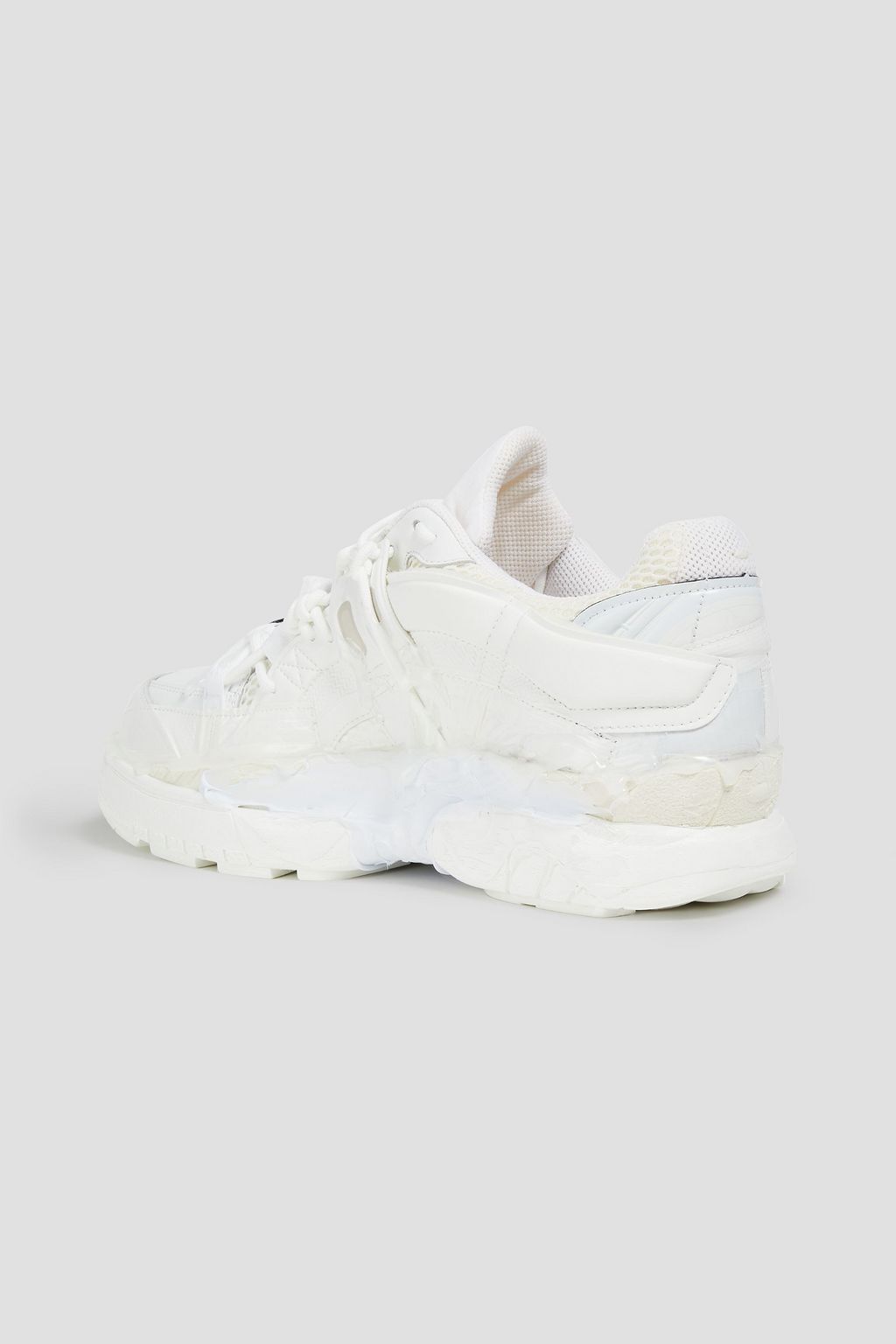 MAISON MARGIELA Printed leather, jersey and mesh sneakers