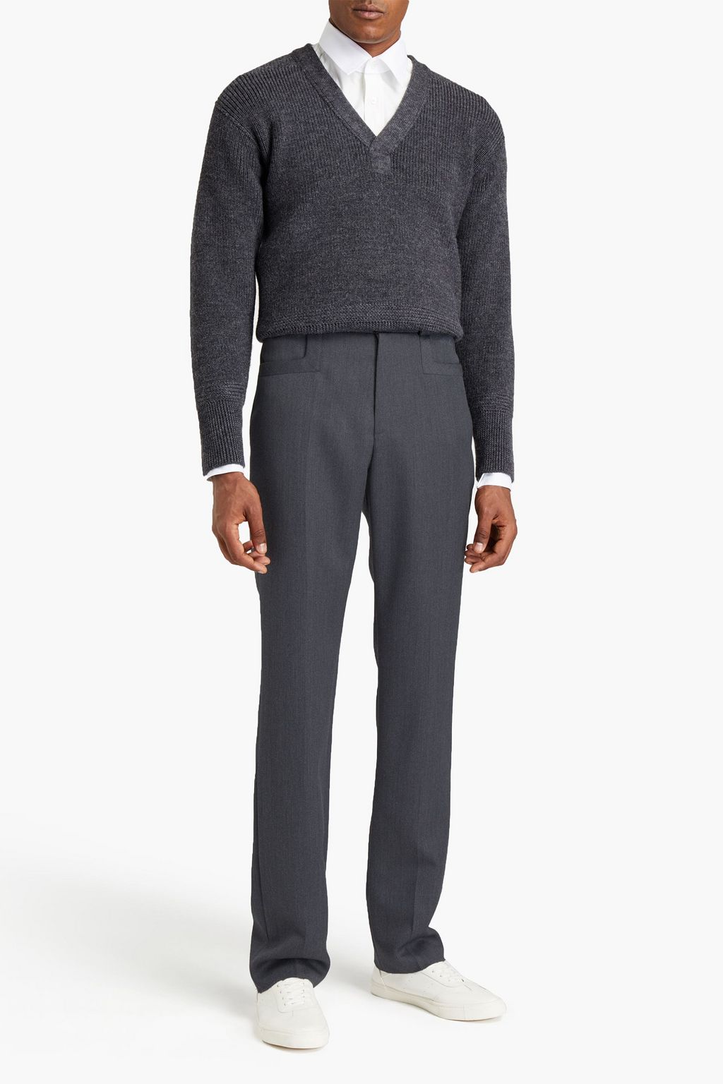 MAISON MARGIELA Tapered mélange wool-twill pants