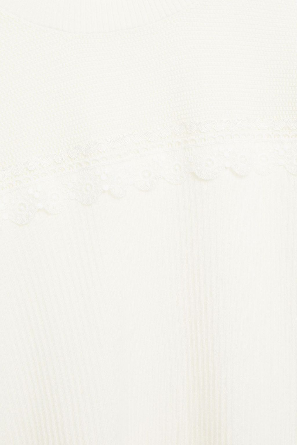 SEE BY CHLOÉ Lace-trimmed ribbed cotton-blend sweater