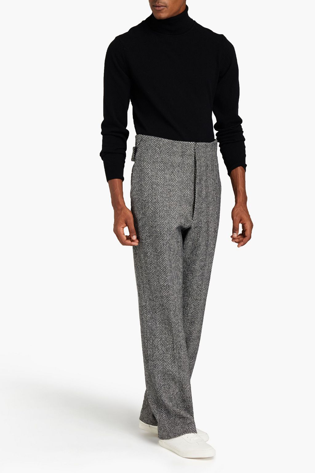 MAISON MARGIELA Tapered herringbone wool pants