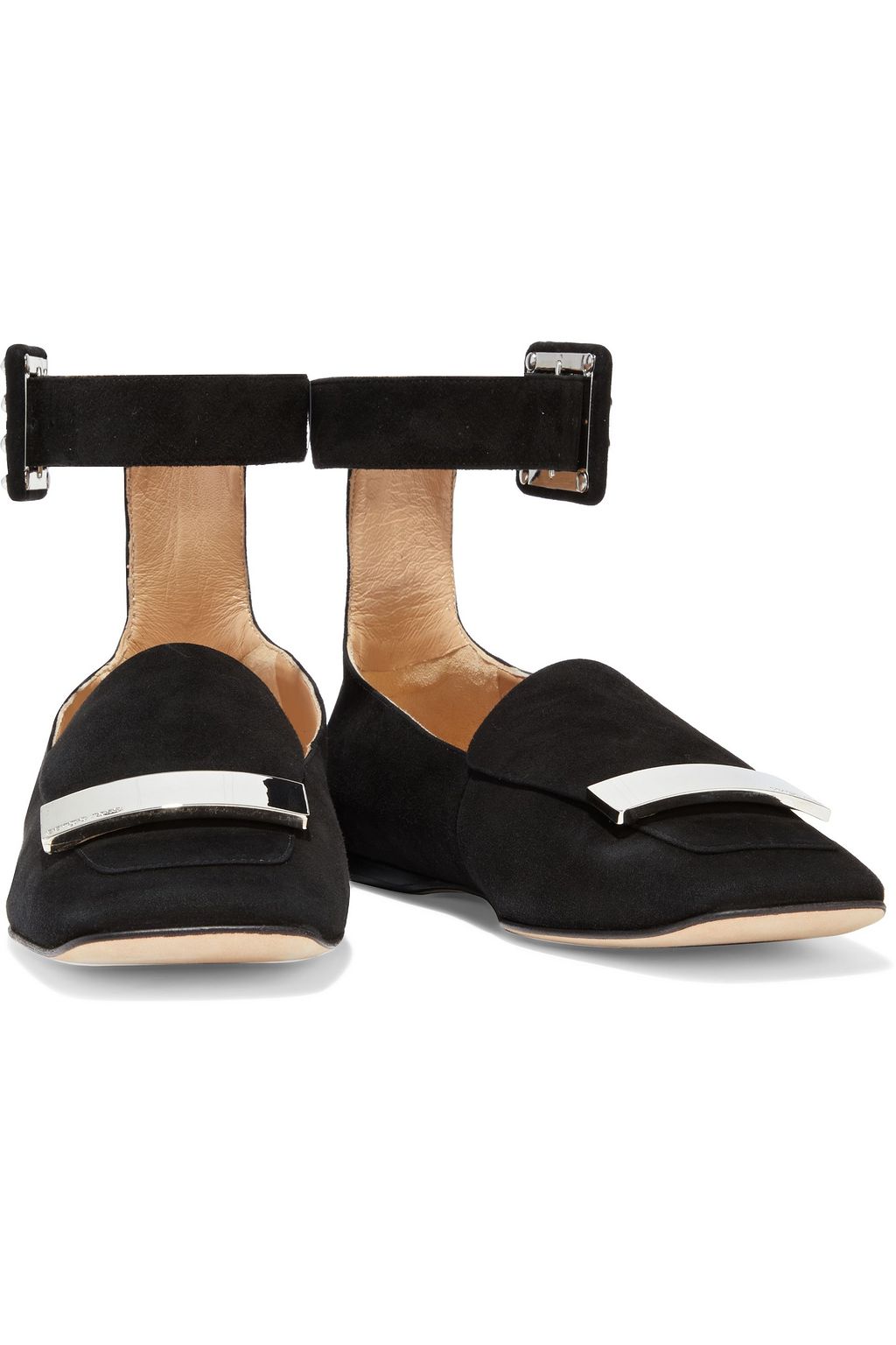 SERGIO ROSSI sr1 embellished suede flats