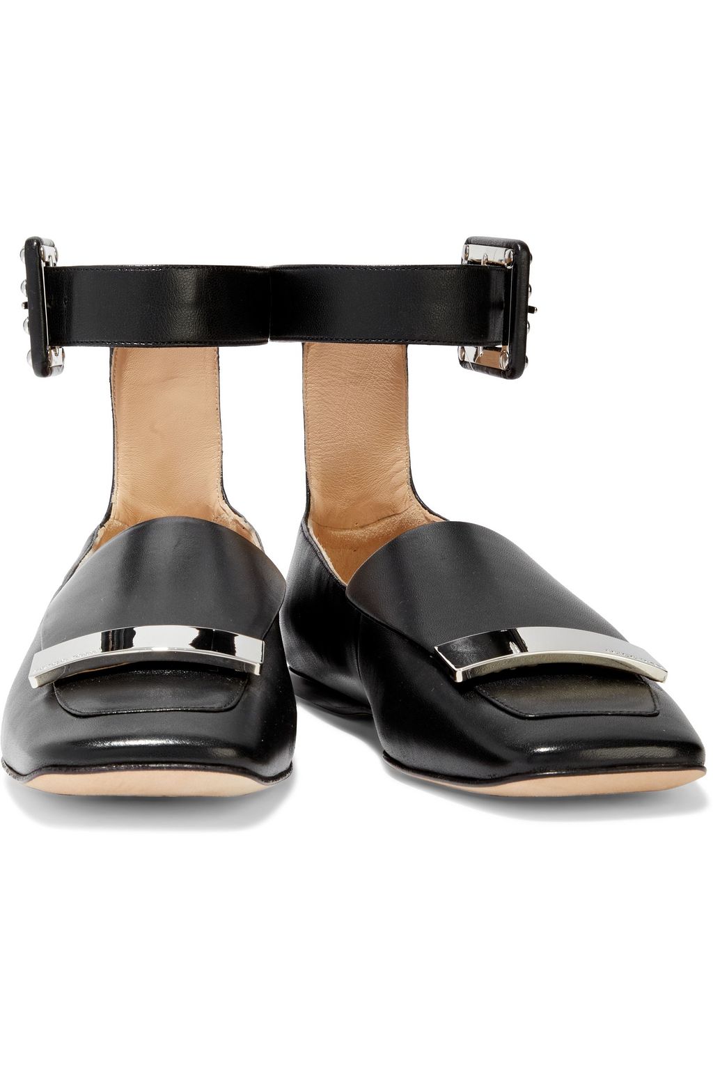 SERGIO ROSSI sr1 embellished leather flats