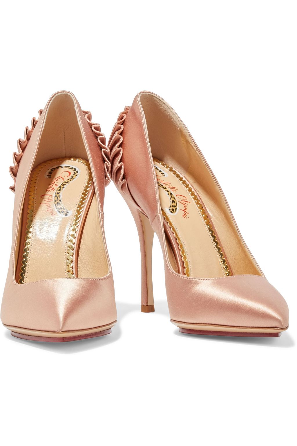 CHARLOTTE OLYMPIA Blake pleated satin pumps