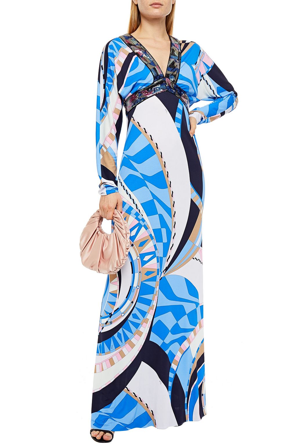PUCCI Embellished printed jersey maxi dress