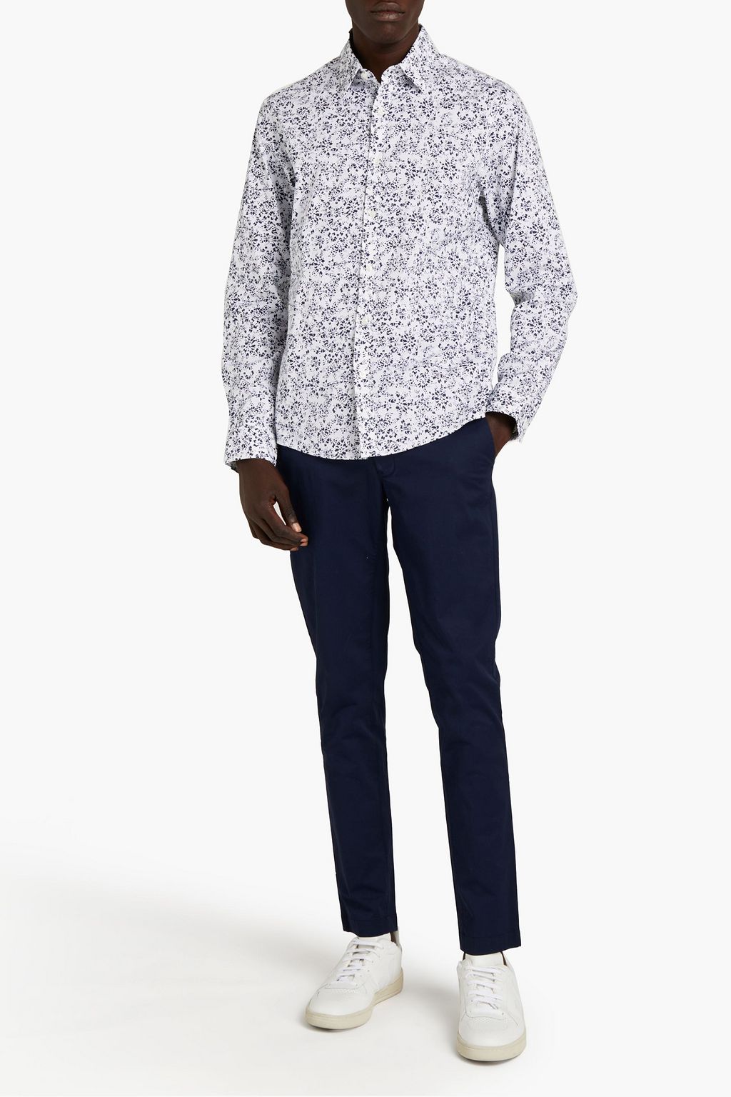 MICHAEL KORS Printed cotton-blend poplin shirt