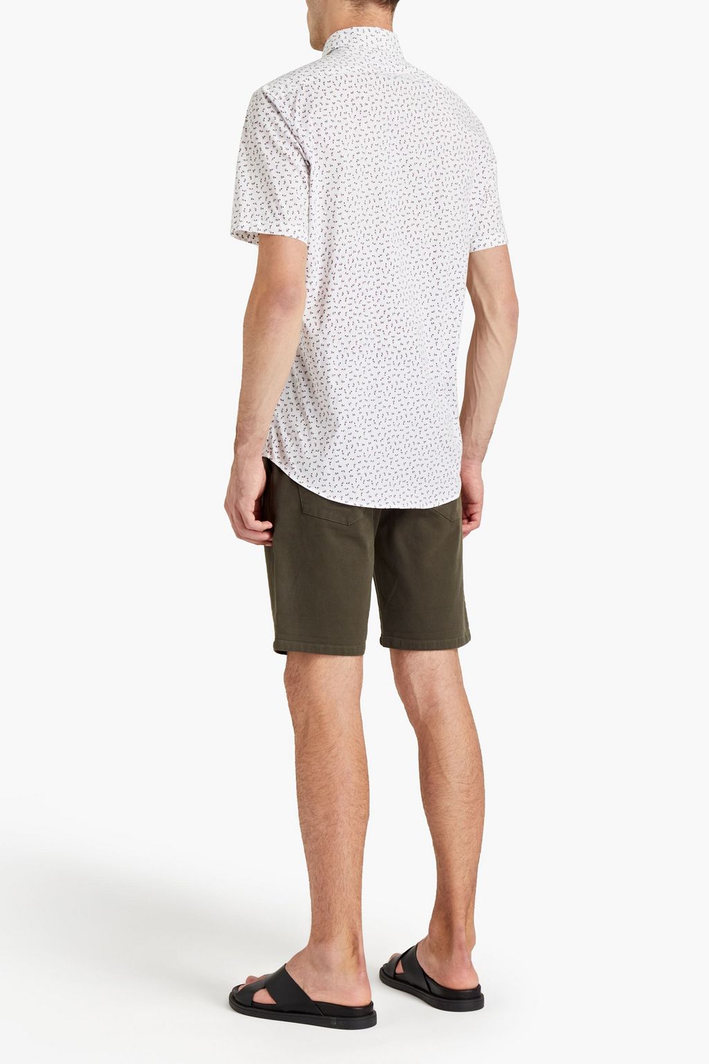 MICHAEL KORS Slim-fit printed cotton-blend poplin shirt