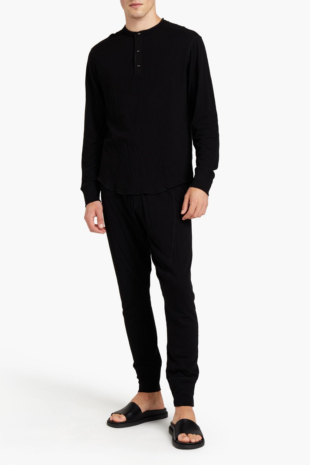 RAG & BONE Tapered canvas-trimmed cotton-jersey track pants