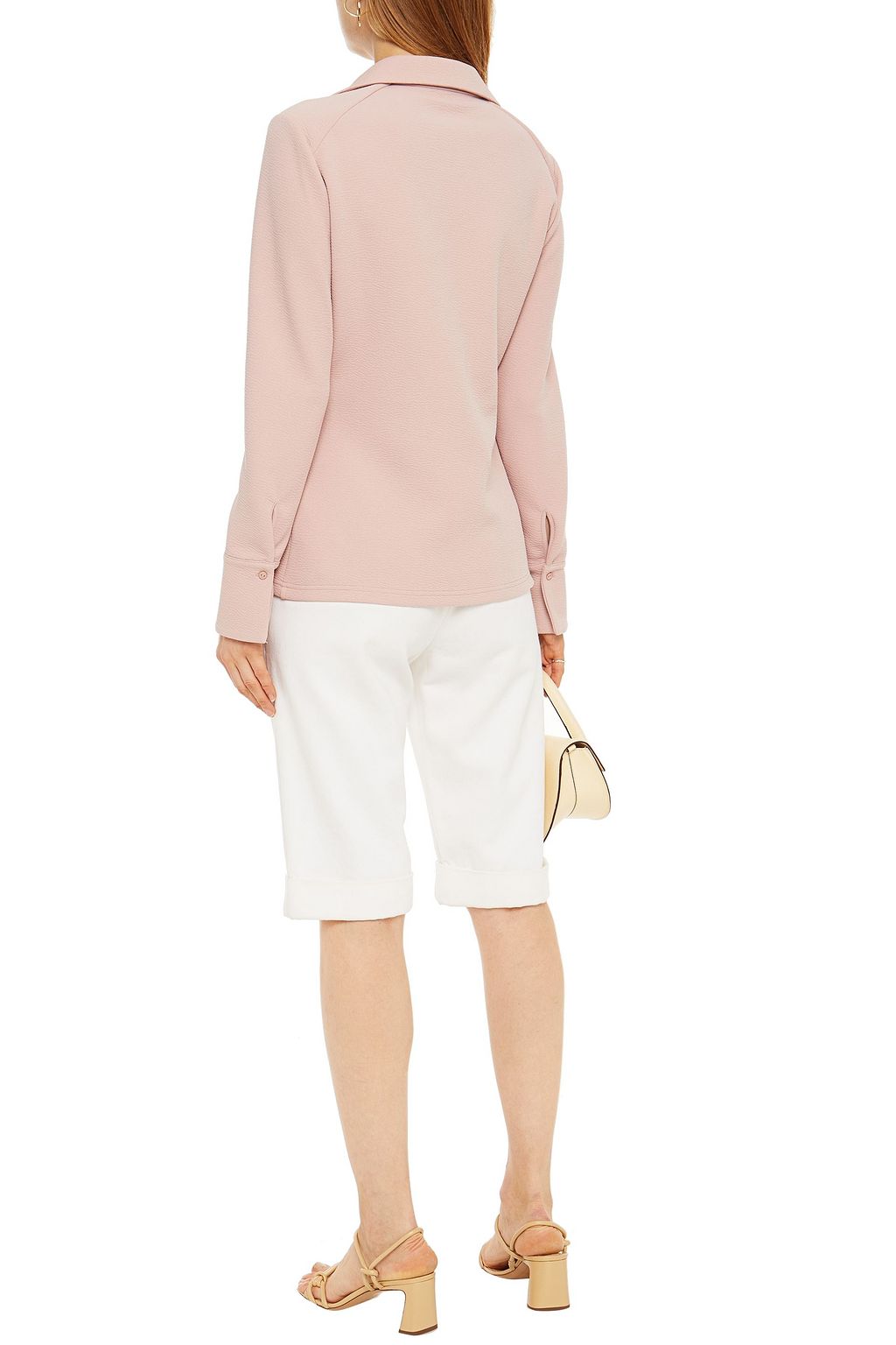 NICHOLAS Barbell-embellished crepe top