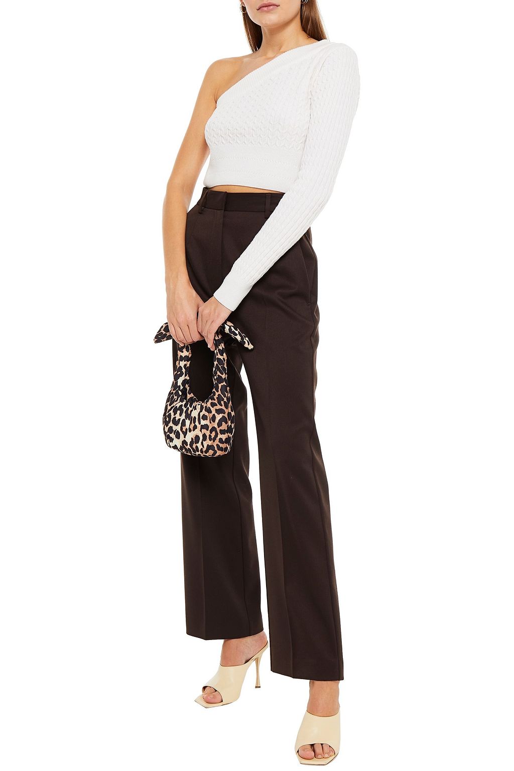 GAUGE81 One-shoulder cropped cable-knit cashmere sweater