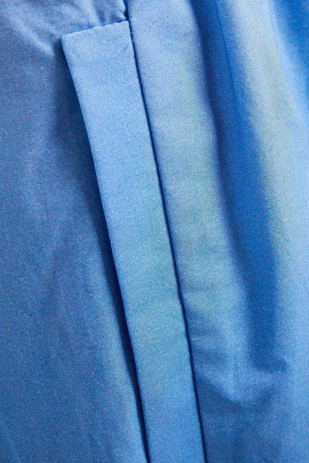 TIBI Gathered dégradé cotton-poplin midi skirt