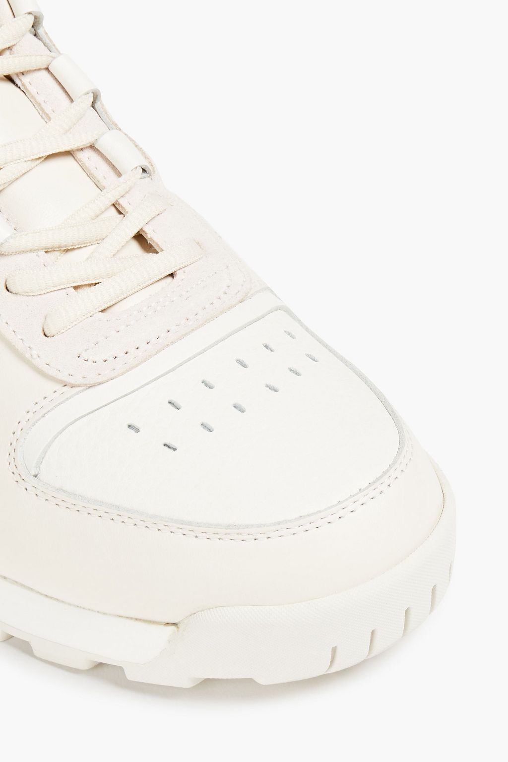 RAG & BONE Grosgrain-trimmed nubuck and leather sneakers