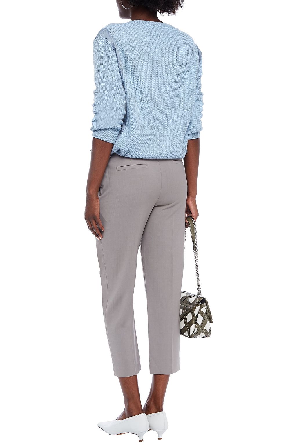 TIBI Cropped woven bootcut pants