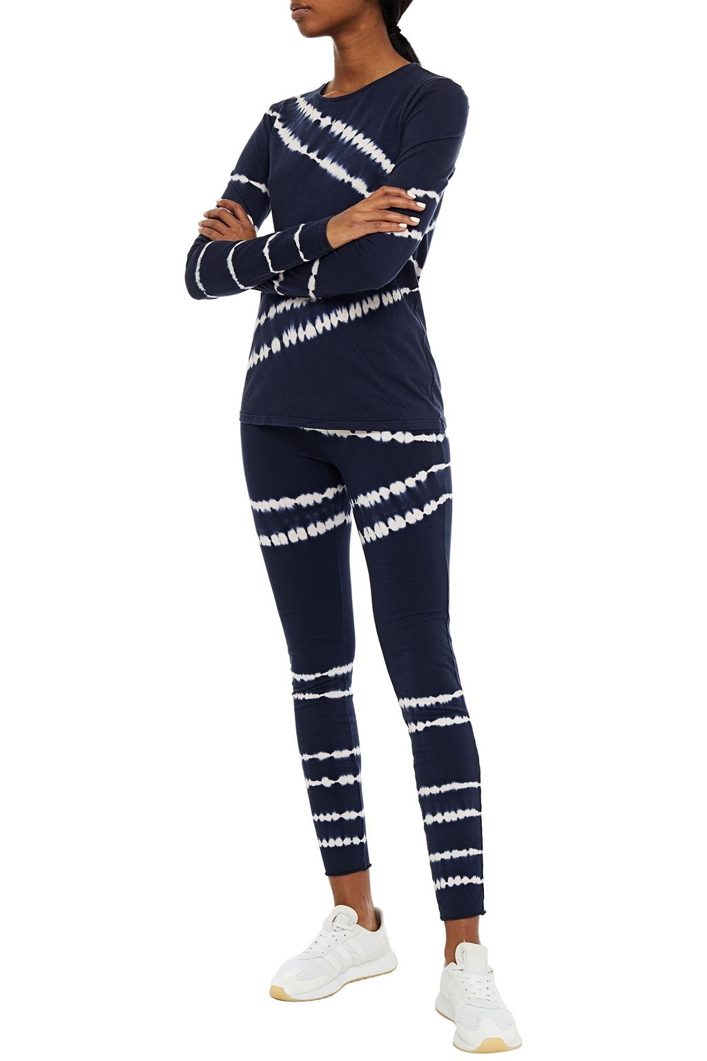 THE UPSIDE Tie-dyed cotton-jersey leggings