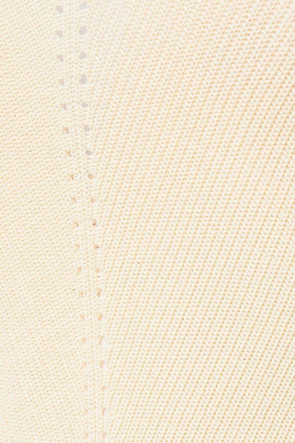 NICHOLAS Pointelle-trimmed ribbed-knit top