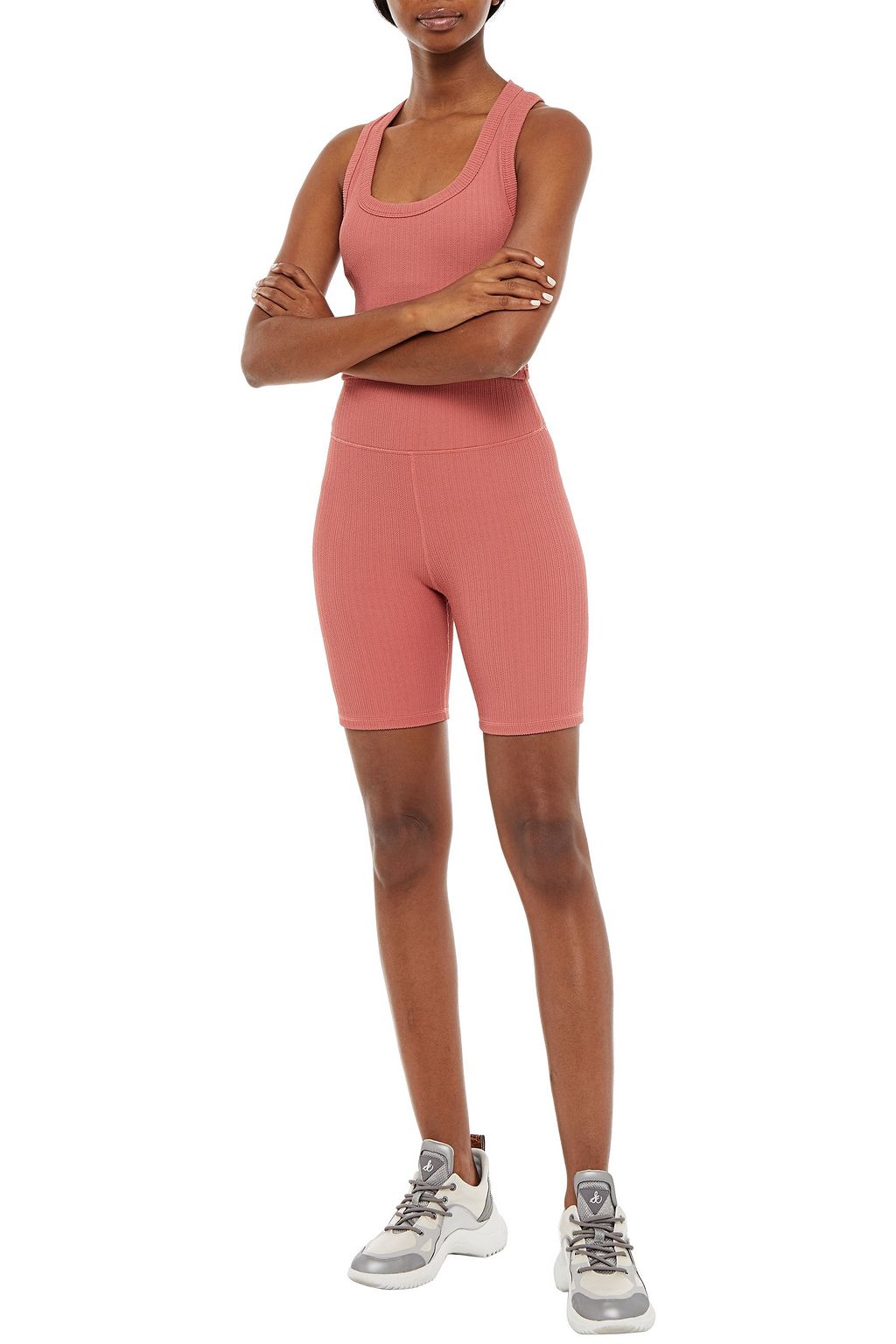 THE UPSIDE Leandra cropped stretch-jacquard top