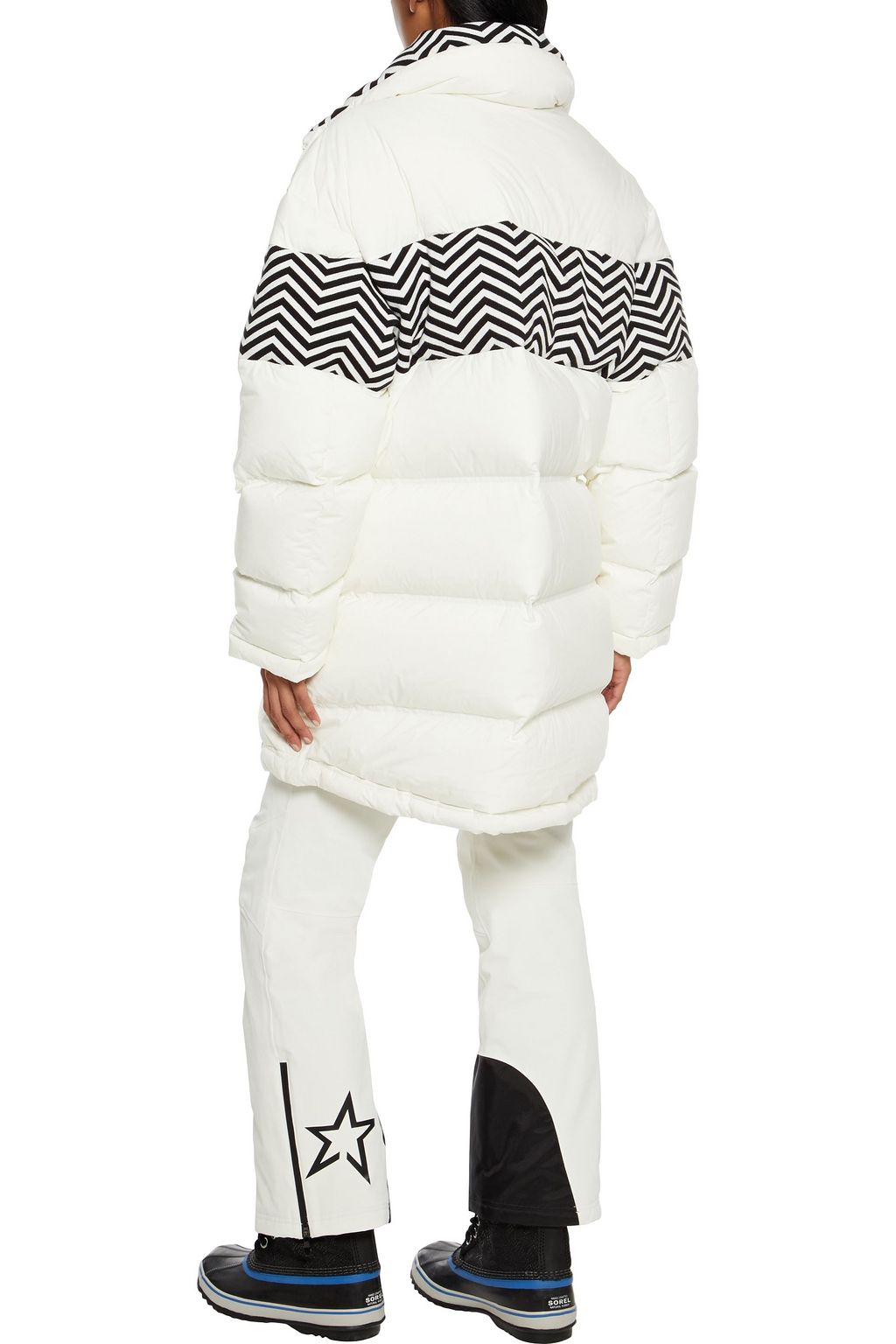 PERFECT MOMENT Polar knit-paneled quilted down ski jacket