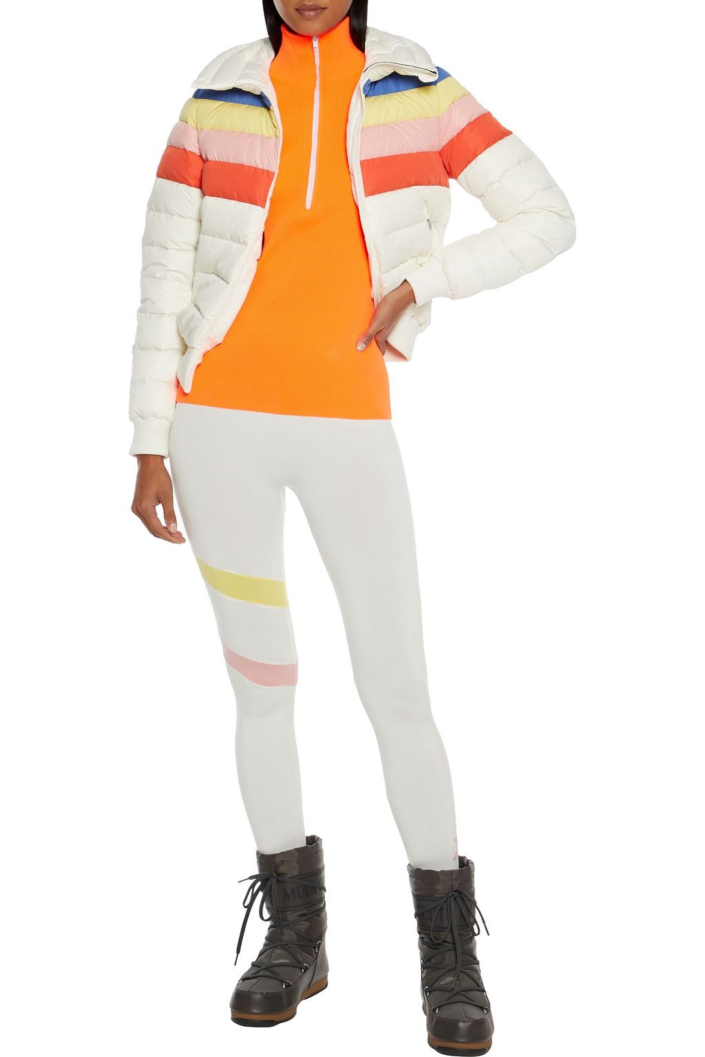 PERFECT MOMENT Queenie quilted striped down ski jacket