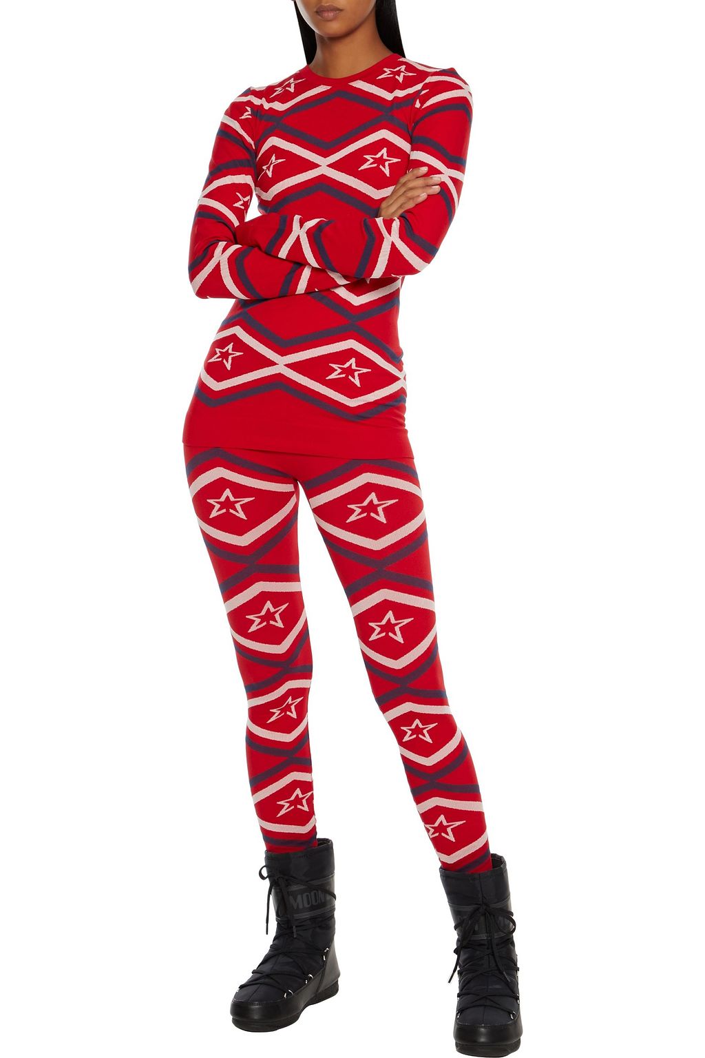 PERFECT MOMENT Maze stretch-jacquard leggings