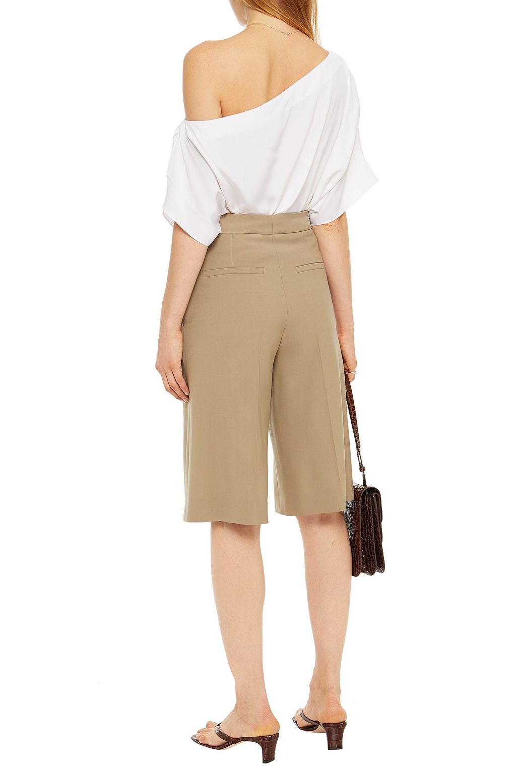 TIBI One-shoulder silk crepe de chine blouse