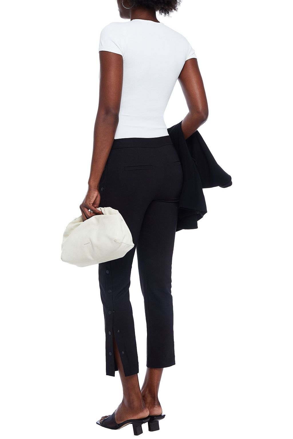 TIBI City cropped cotton-blend twill slim-leg pants
