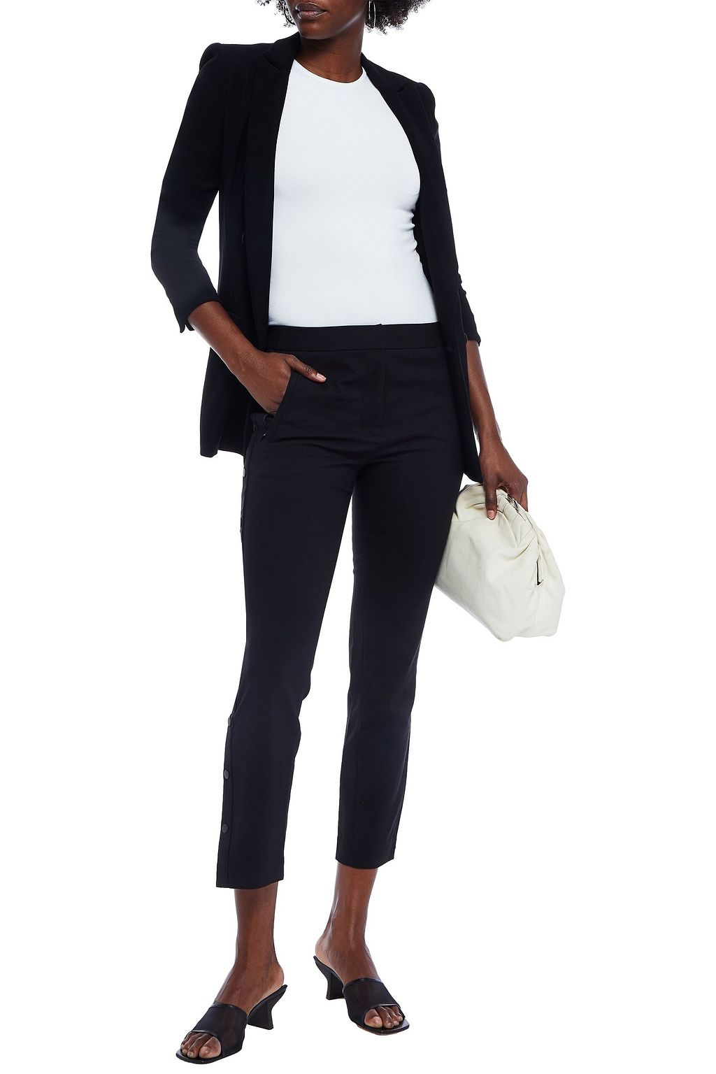 TIBI City cropped cotton-blend twill slim-leg pants