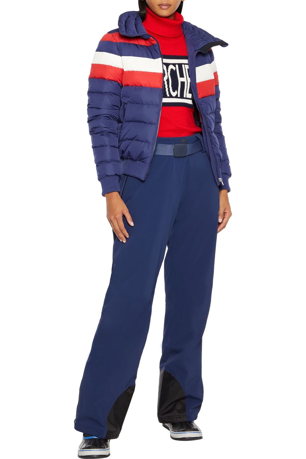 PERFECT MOMENT Queenie quilted striped down ski jacket