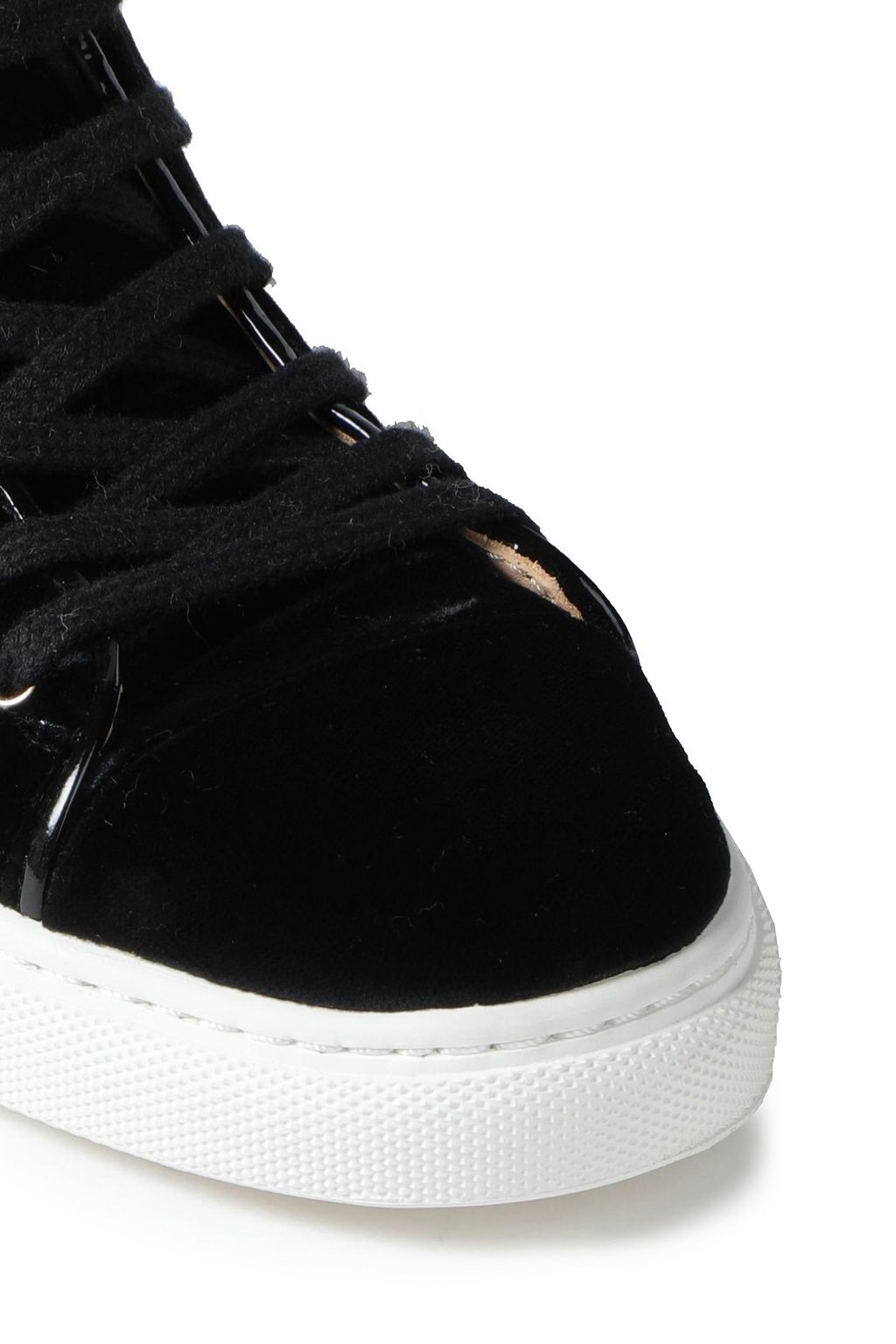 CHARLOTTE OLYMPIA Purrfect embroidered velvet high-top sneakers