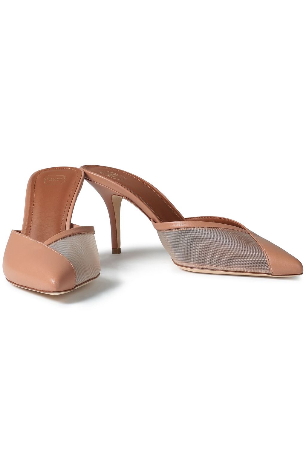 MALONE SOULIERS Vita 70 leather and mesh mules
