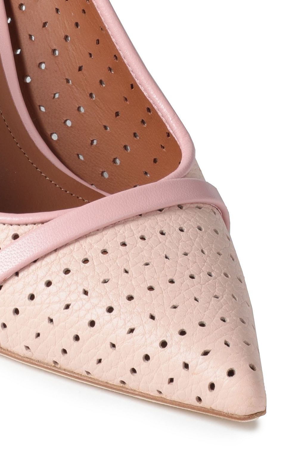 MALONE SOULIERS Marion 70 perforated textured-leather slingback pumps