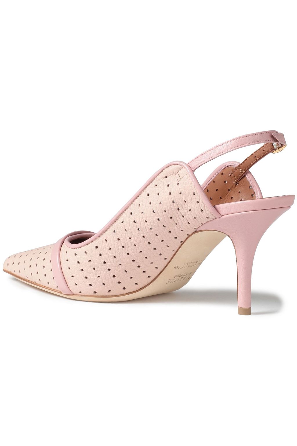 MALONE SOULIERS Marion 70 perforated textured-leather slingback pumps