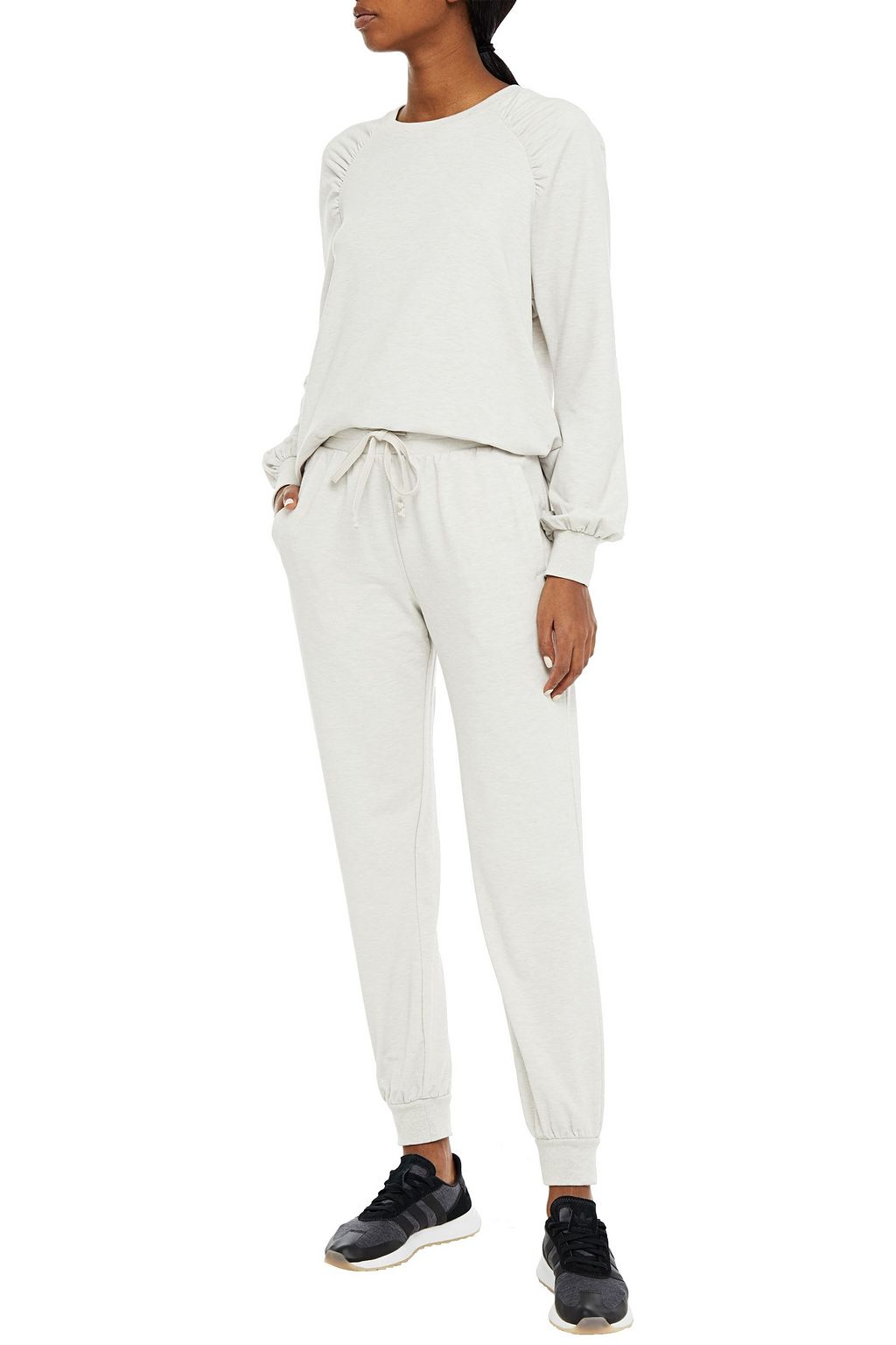 THE UPSIDE Marion gathered mélange jersey sweatshirt