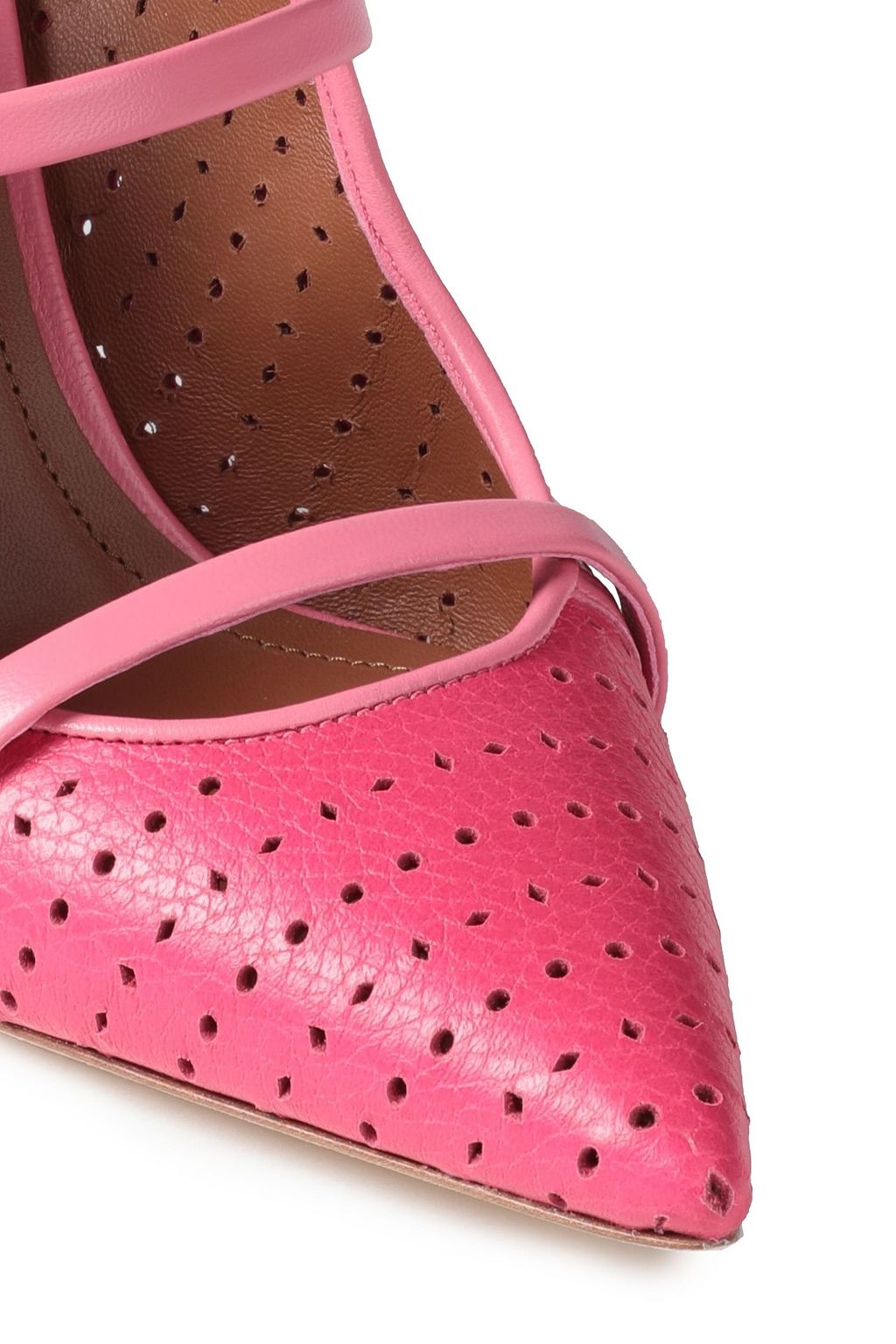 MALONE SOULIERS Maureen 85 perforated textured-leather mules