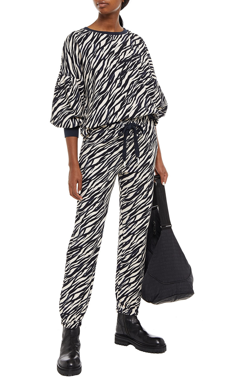 The Upside Bella Zebra-print French Cotton-terry Sweatshirt In Animal Print