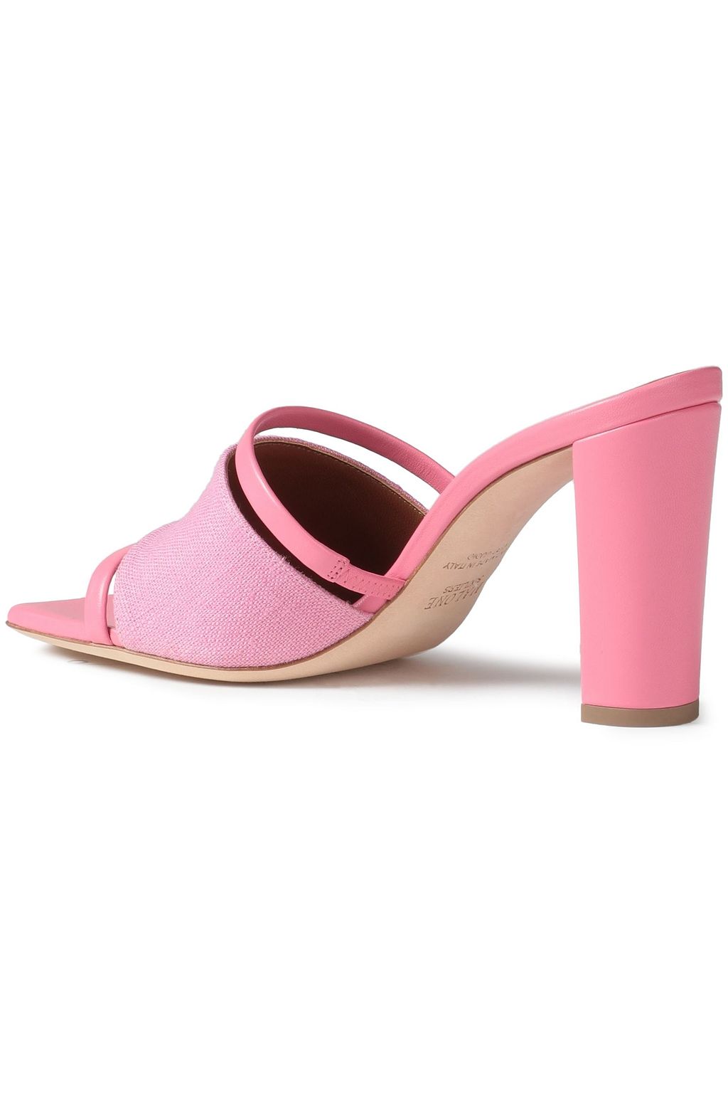 MALONE SOULIERS Demi 85 leather-trimmed canvas mules