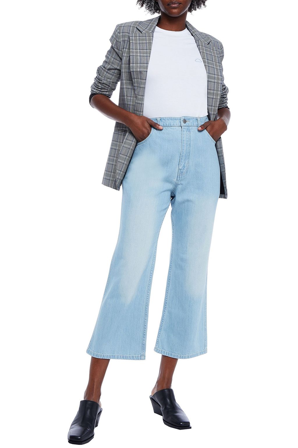 TIBI Cropped high-rise straight-leg pants