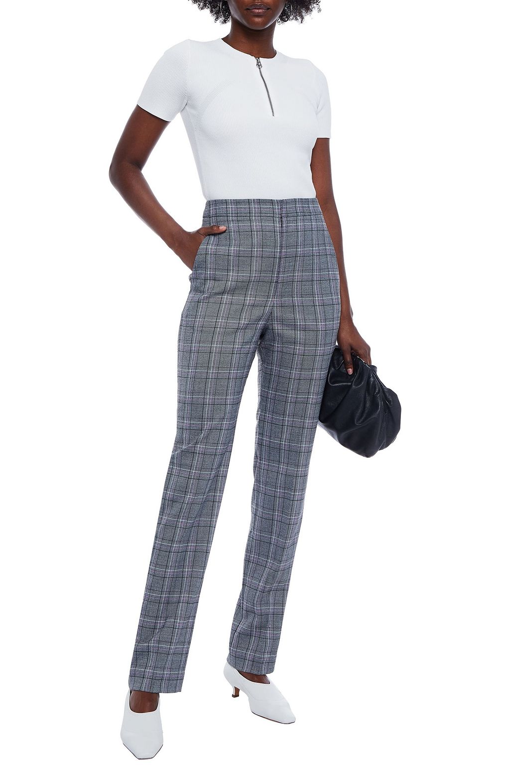 TIBI Checked jacquard tapered pants