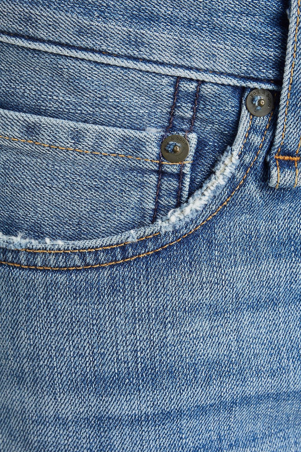RAG & BONE Slim-fit distressed faded denim jeans