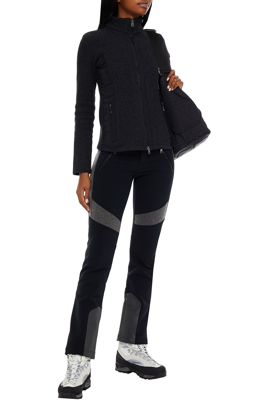 BOGNER Elinora shell-trimmed brushed wool-blend track jacket
