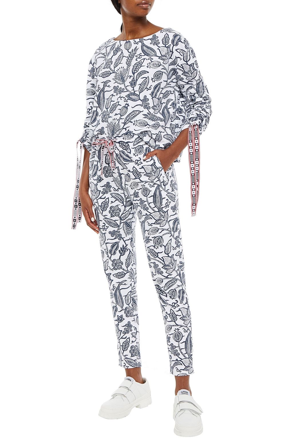 THE UPSIDE Jackie printed cotton-blend jersey track pants