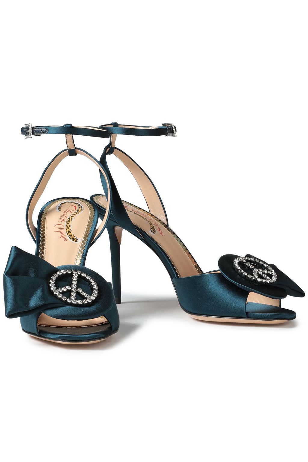CHARLOTTE OLYMPIA Embellished satin sandals