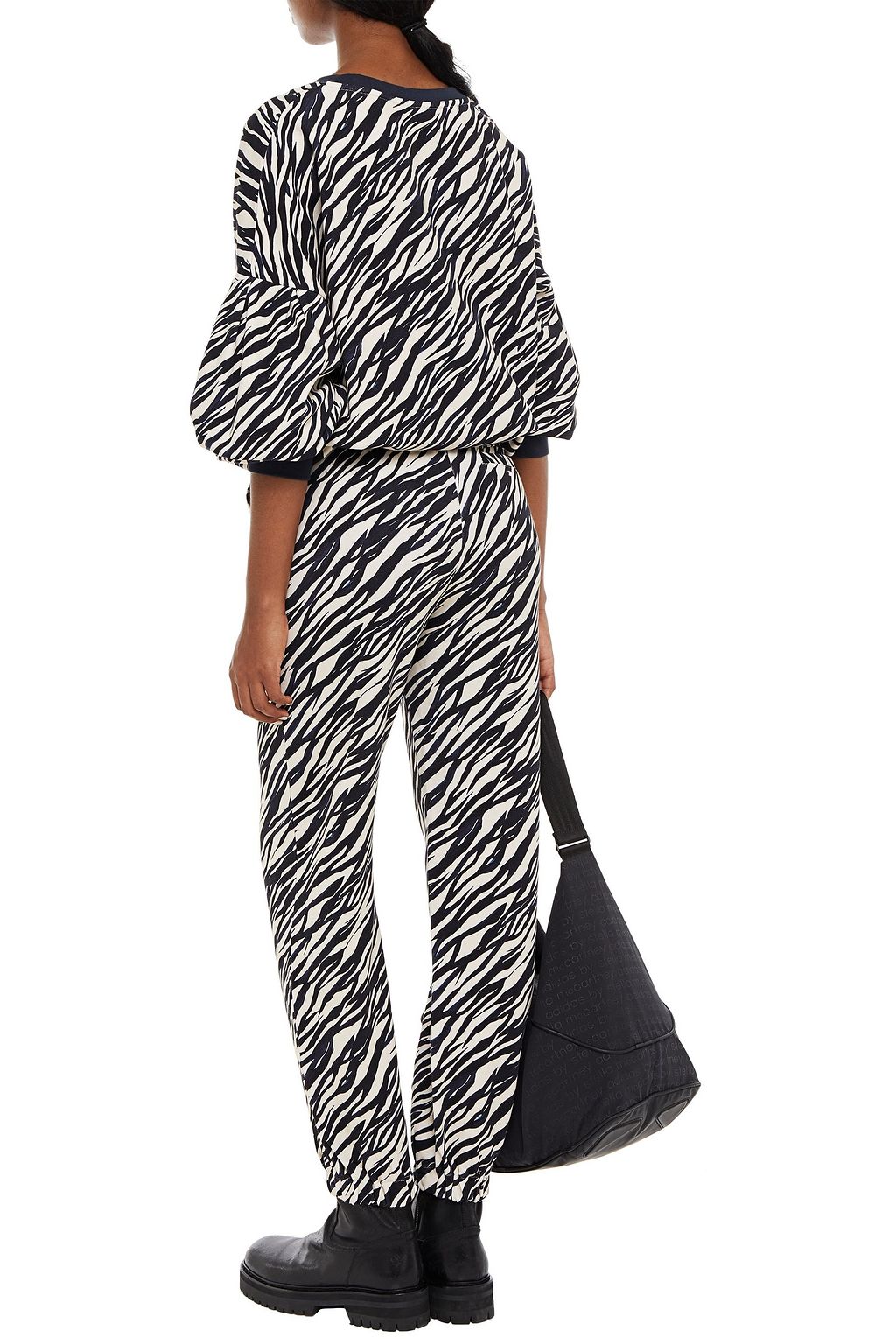 THE UPSIDE Gia zebra-print French cotton-terry track pants