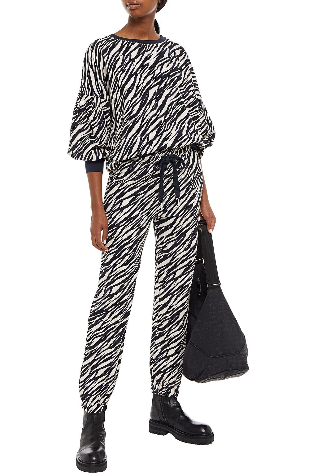 THE UPSIDE Gia zebra-print French cotton-terry track pants